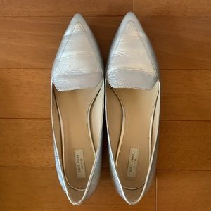 Cole Hann silver leather flats